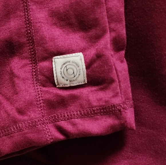 Mens Henley Style Pullover Hoodie in Burgundy With Textured Sleeves Size Large - Picture 8 of 8